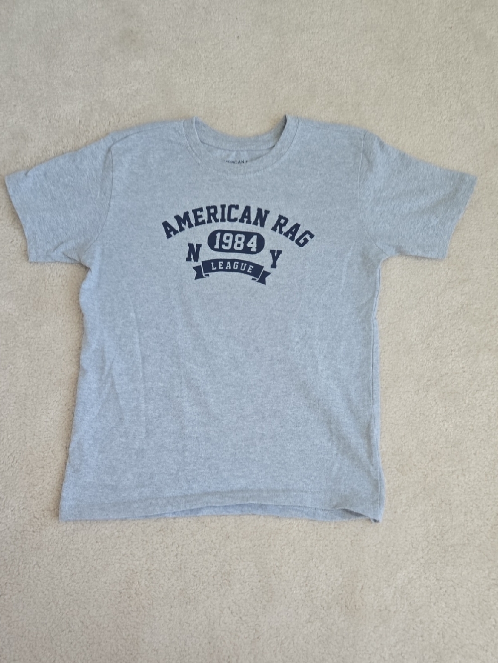 American Rag Gray Tee with Navy Graphic